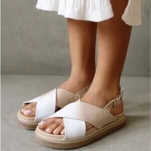ALOHAS Marshmallow Bicolor Stone Beige Sandals (Sz 39)
